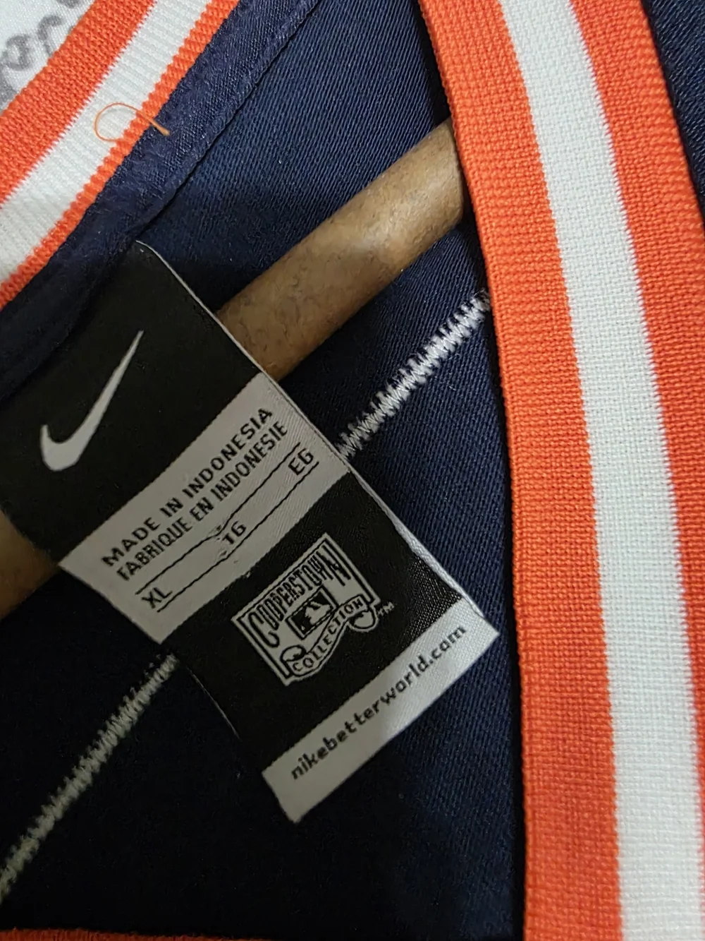 Nike Navy Houston Astors Biggio shirt with Orange and White Trim